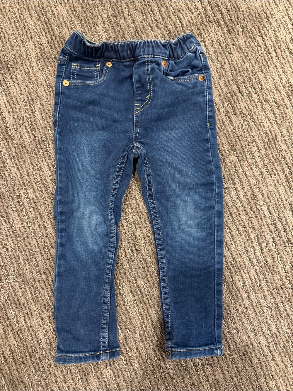Levi Strauss Stretch Dark Blue Denim Jeggings with Elastic Waist
